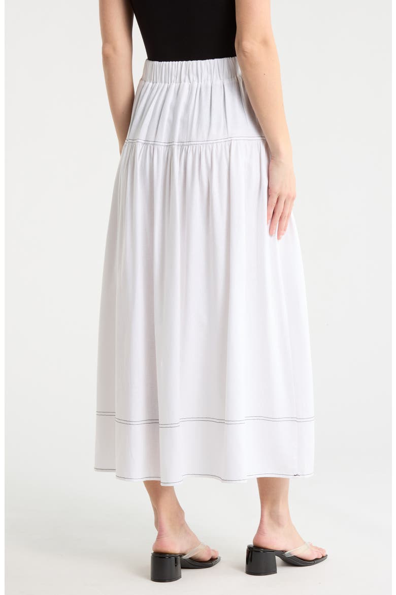 Davenport Midi Skirt, Alternate, color, CLOUD DANCER W/ BLACK