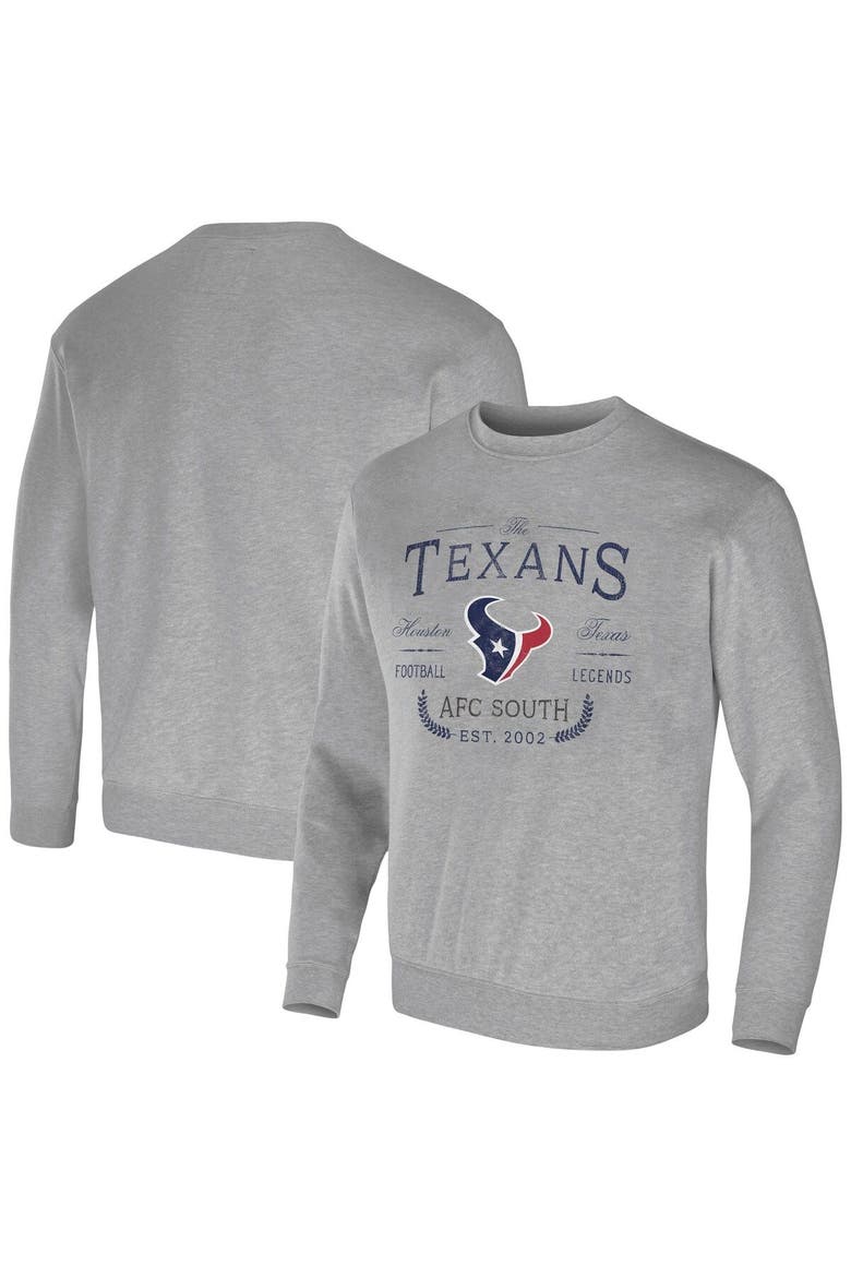 Men's NFL x Darius Rucker Collection by Fanatics Heather Gray Houston Texans Pullover Sweatshirt, Main, color, Heather Gray