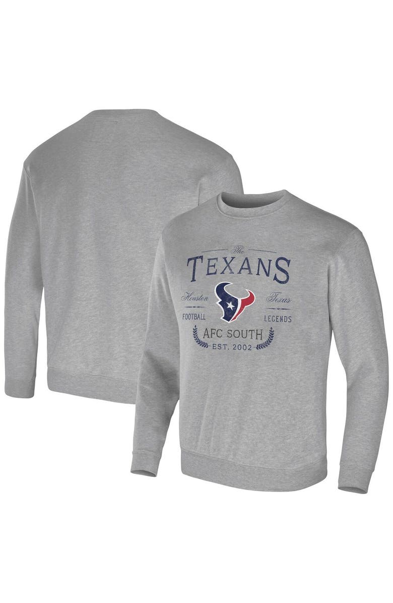 NFL X DARIUS RUCKER Men's NFL x Darius Rucker Collection by Fanatics Heather Gray Houston Texans Pullover Sweatshirt, Main, color,