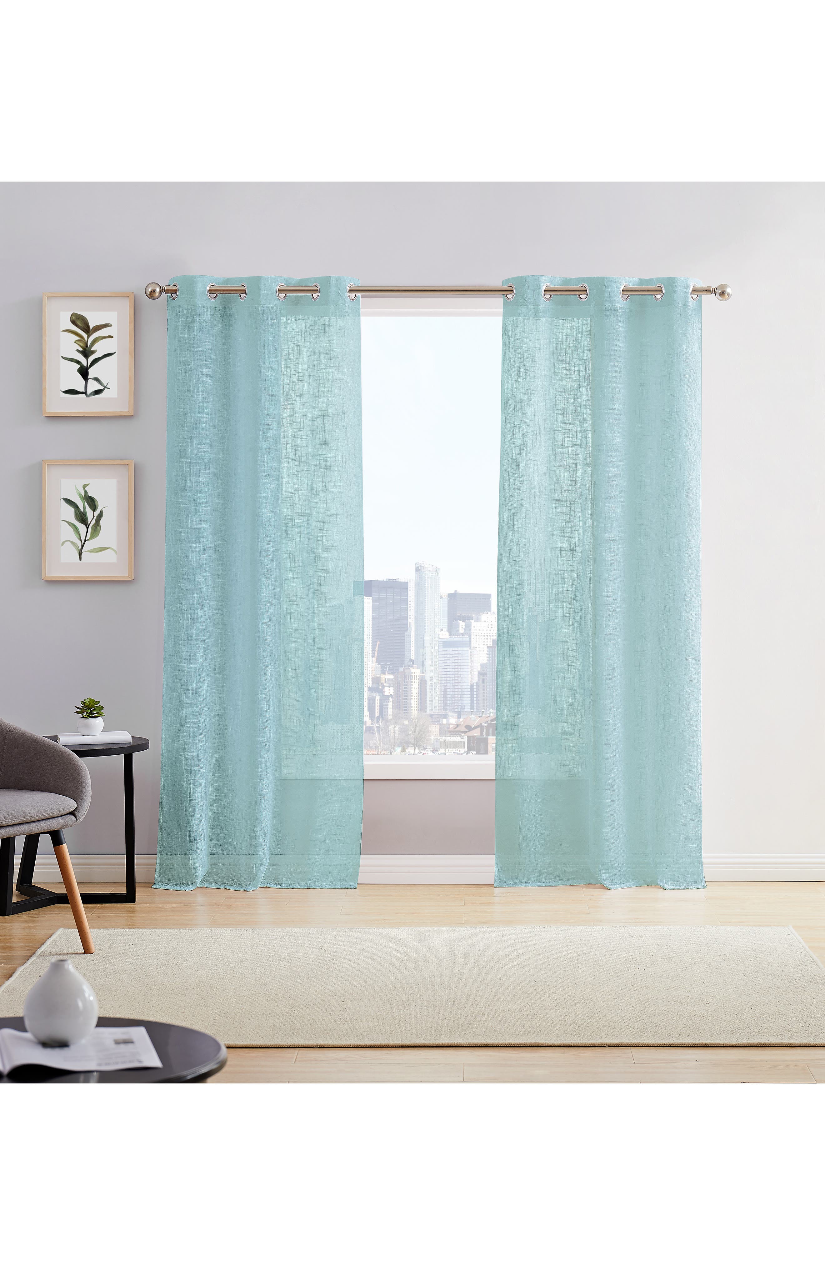 DAINTY HOME Set of 2 Sheer Curtain Panels