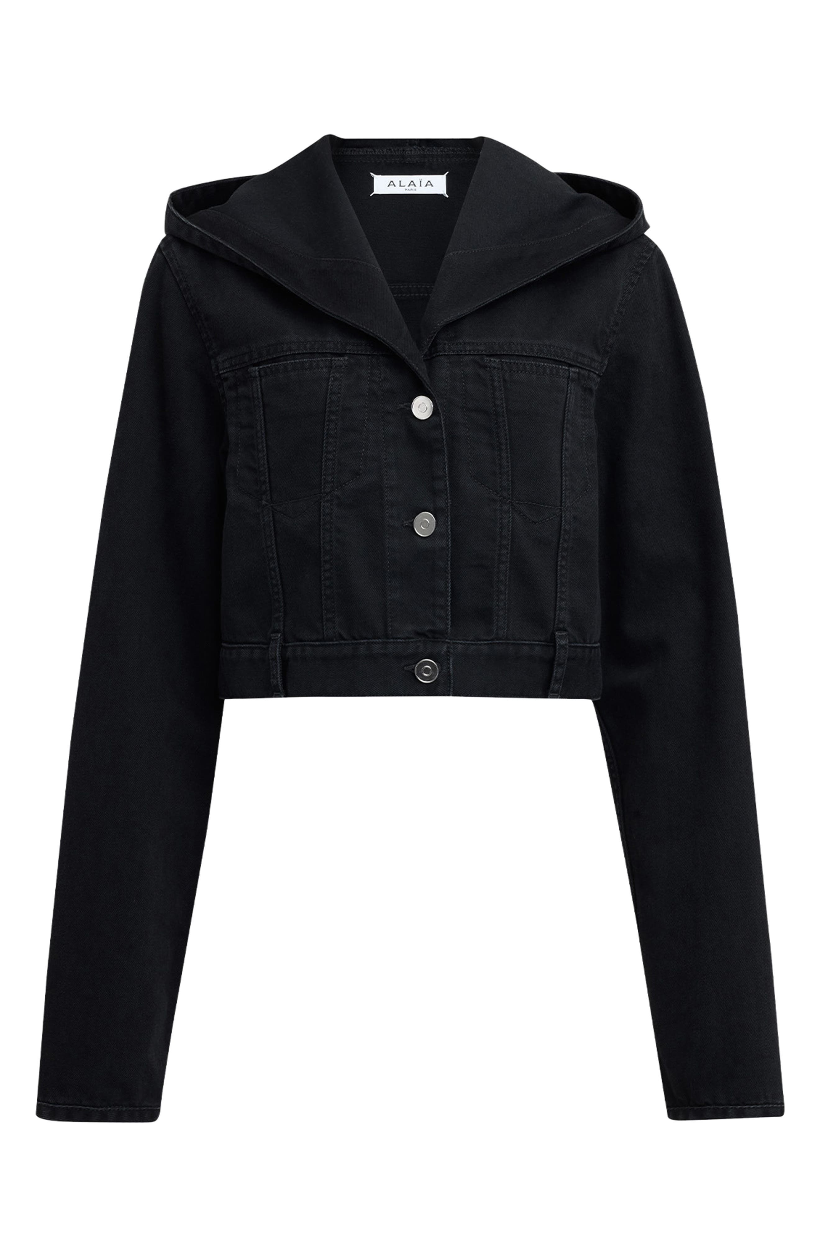 Crop Hooded Denim Jacket