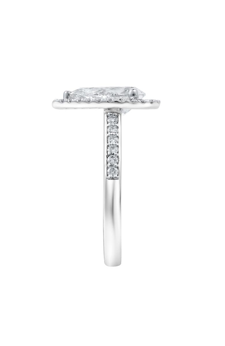LuvMyJewelry Athena 14K White Gold Pear Lab Grown Diamond Halo Engagement Ring - 2.2 Ct, Alternate, color, 14K White Gold