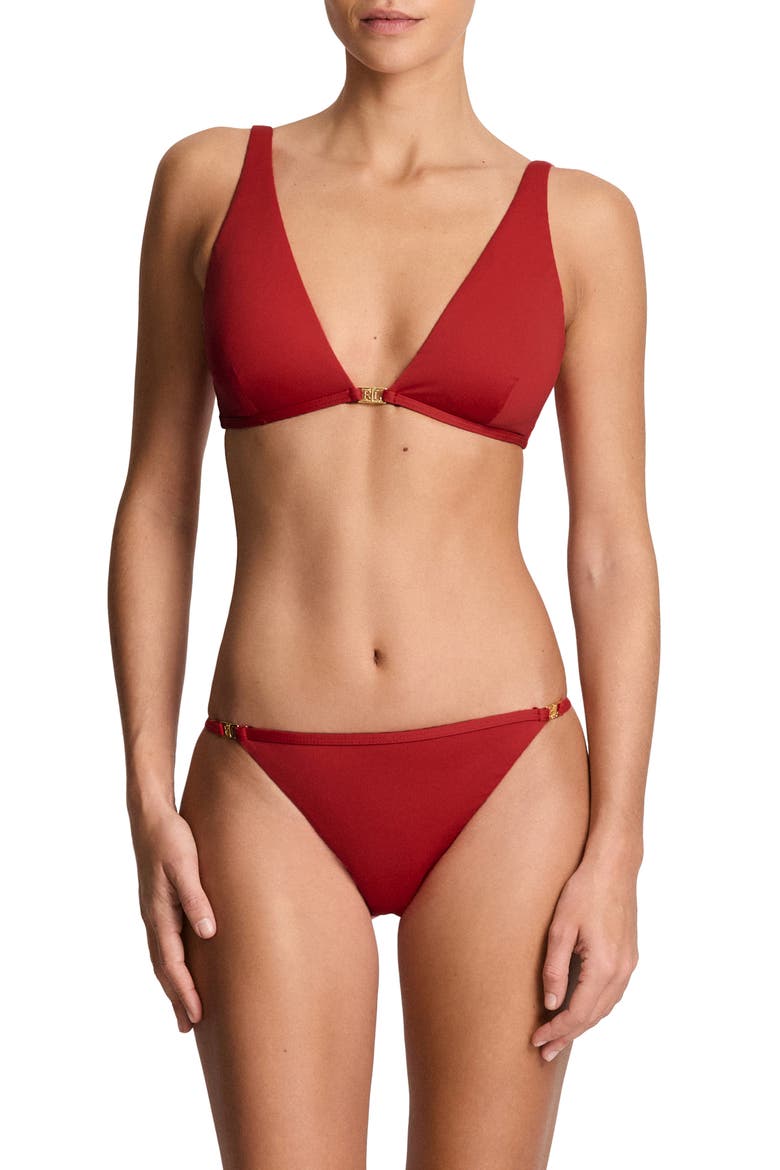 Triangle Bikini Top, Alternate, color, CRUISING RED