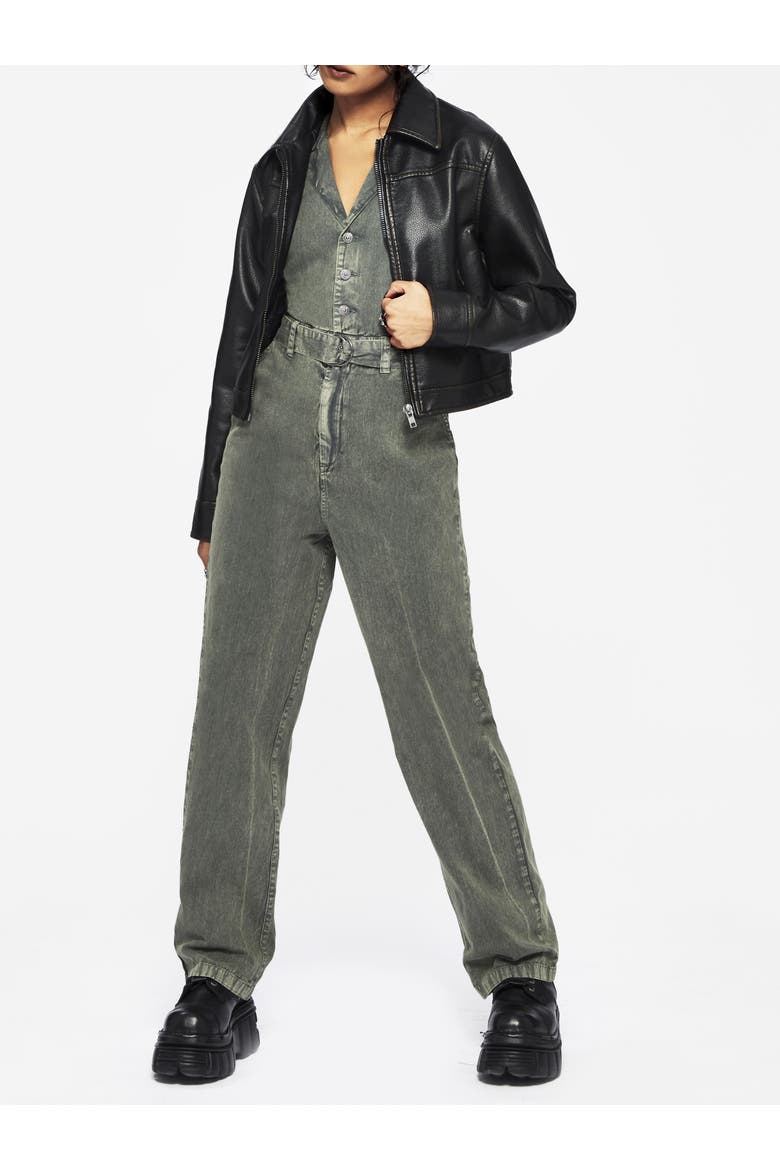 Nuit Cotton Moon Embroidered Jumpsuit, Alternate, color, Green