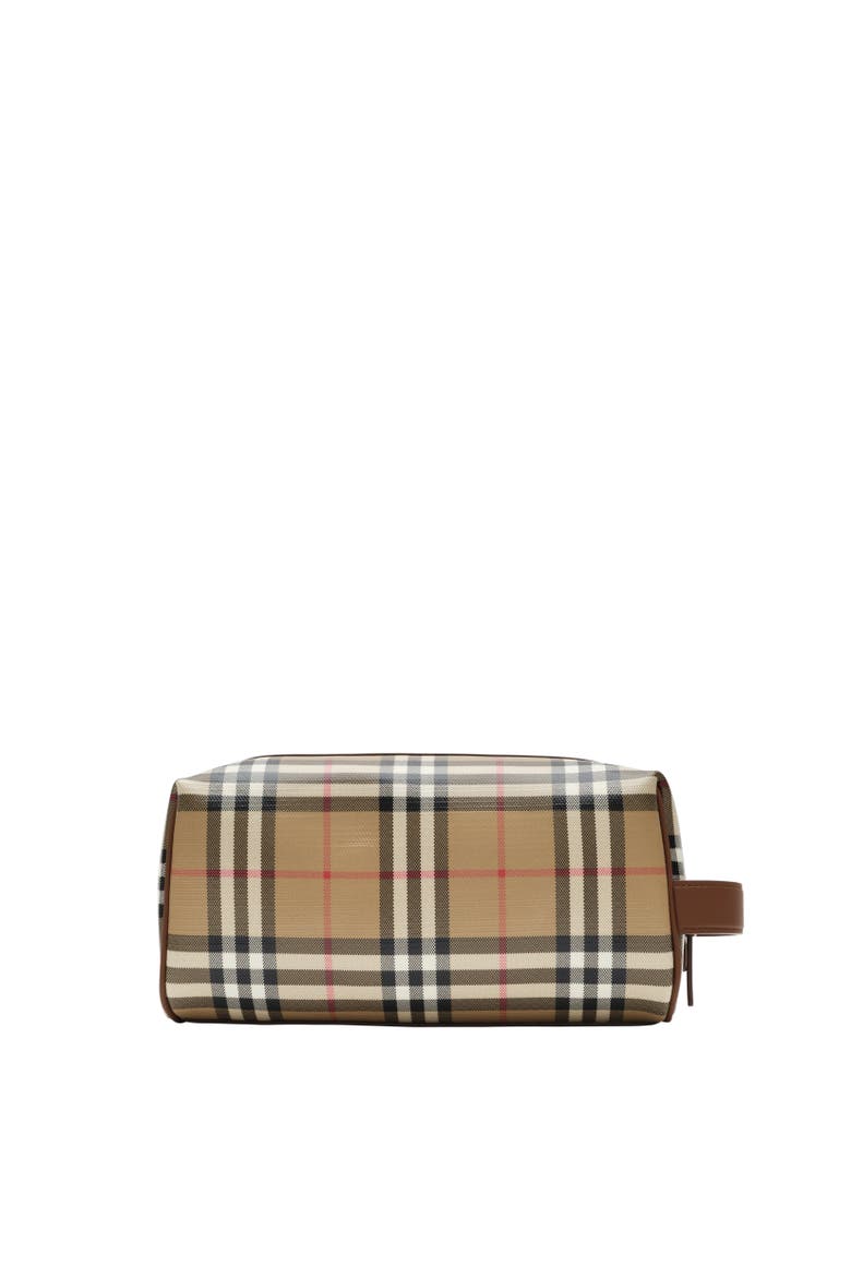 Check Travel Pouch, Alternate, color, Archive beige
