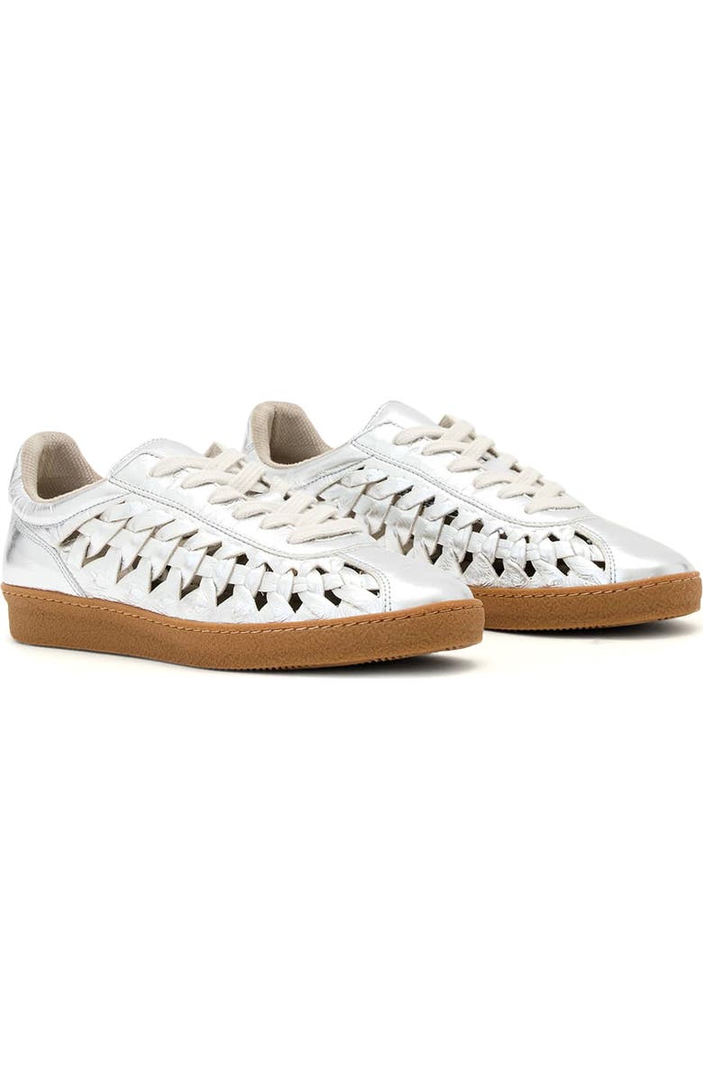AllSaints Velma Woven Sneaker, Main, color, Silver Shine