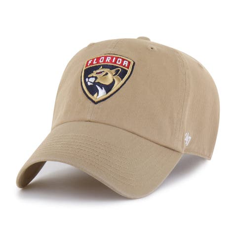 Men's '47 Khaki Florida Panthers Logo Clean Up Adjustable Hat