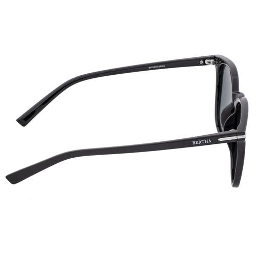 Shop Bertha Piper Polarized Sunglasses In Black/silver
