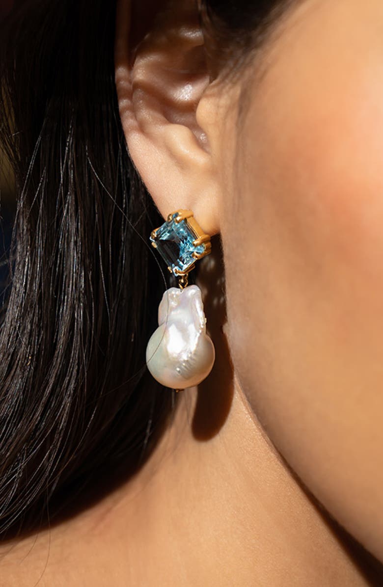 Freya Rose Blue Topaz Baroque Drops, Alternate, color,