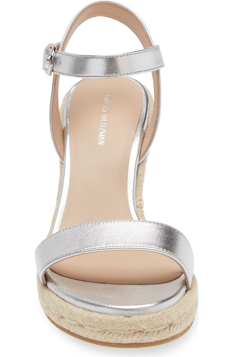 Stuart Weitzman Teddi Leather Espadrille Wedge Sandal, Alternate, color,