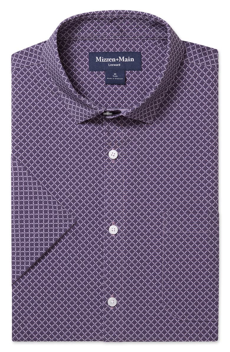 Mizzen+Main Leeward Trim Fit Short Sleeve Performance Button-Up Shirt, Alternate, color, 