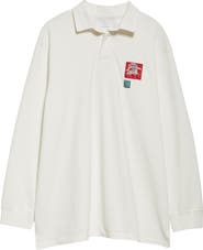 CONNER IVES Oversize Rugby Long Sleeve Organic Cotton Polo
