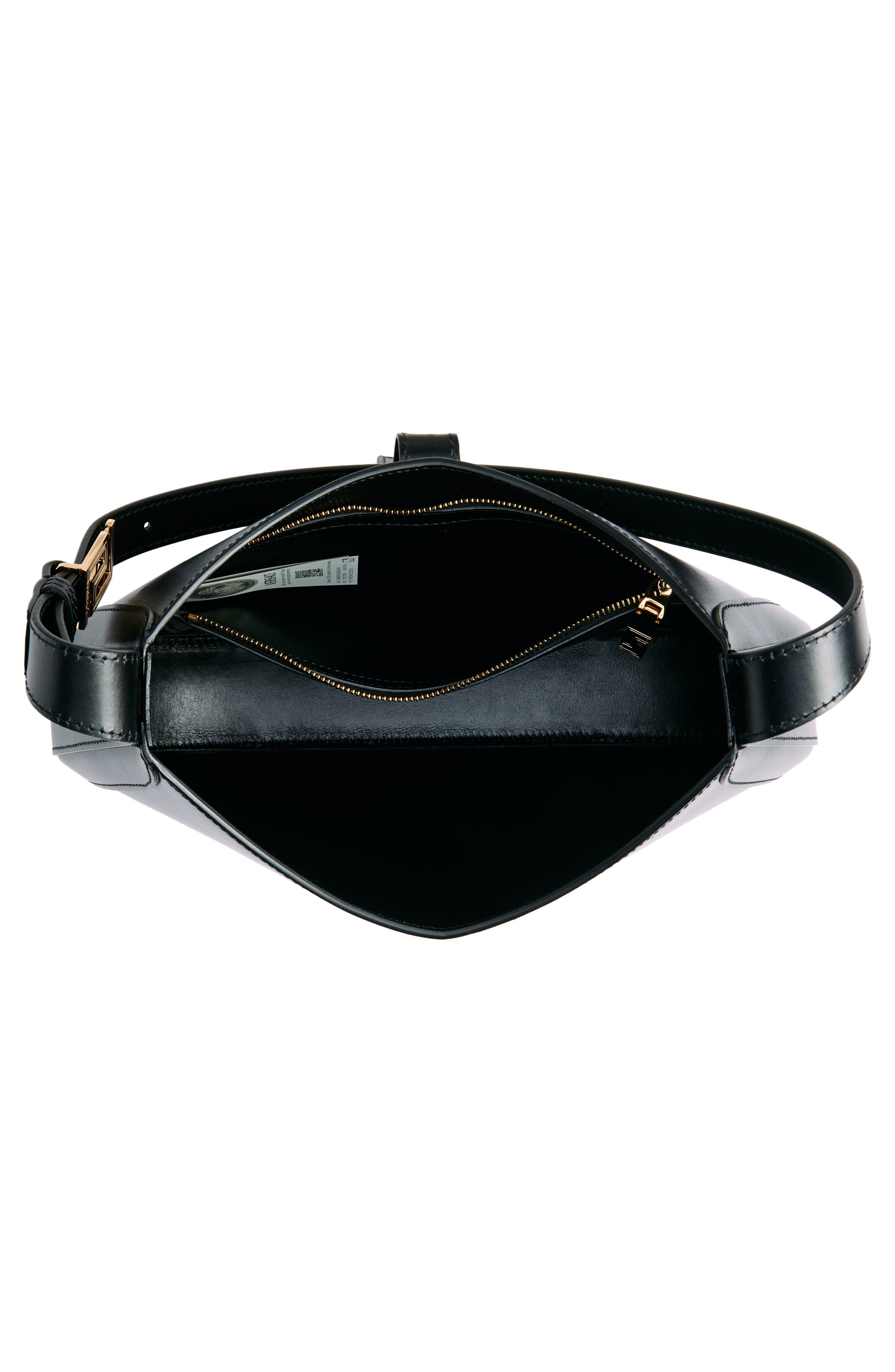 Versace Large Greca Leather Hobo Bag, Alternate, color, 