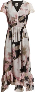 Anne Klein Print Ruffle Midi Dress