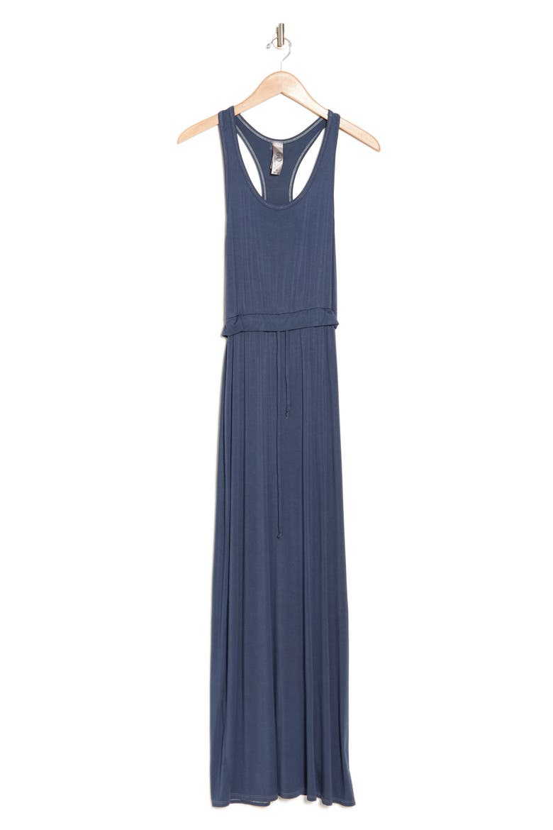 Drawcord Waist Maxi Dress, Alternate, color, NAVY