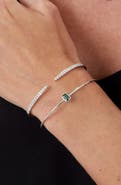 SAVVY CIE JEWELS Set of 2 Cubic Zirconia Cuff & Bangle Bracelets