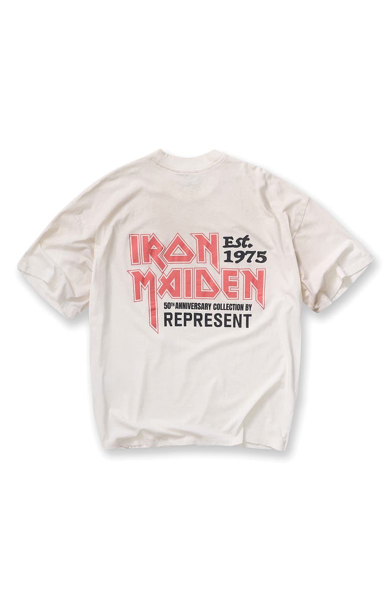 Represent Iron Maiden Anniversary Graphic T-Shirt, Alternate, color, Washed Ecru
