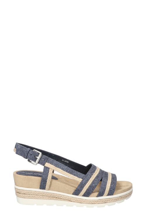Easy Street Mel Espadrille Slingback Platform Wedge Sandal In Jeans