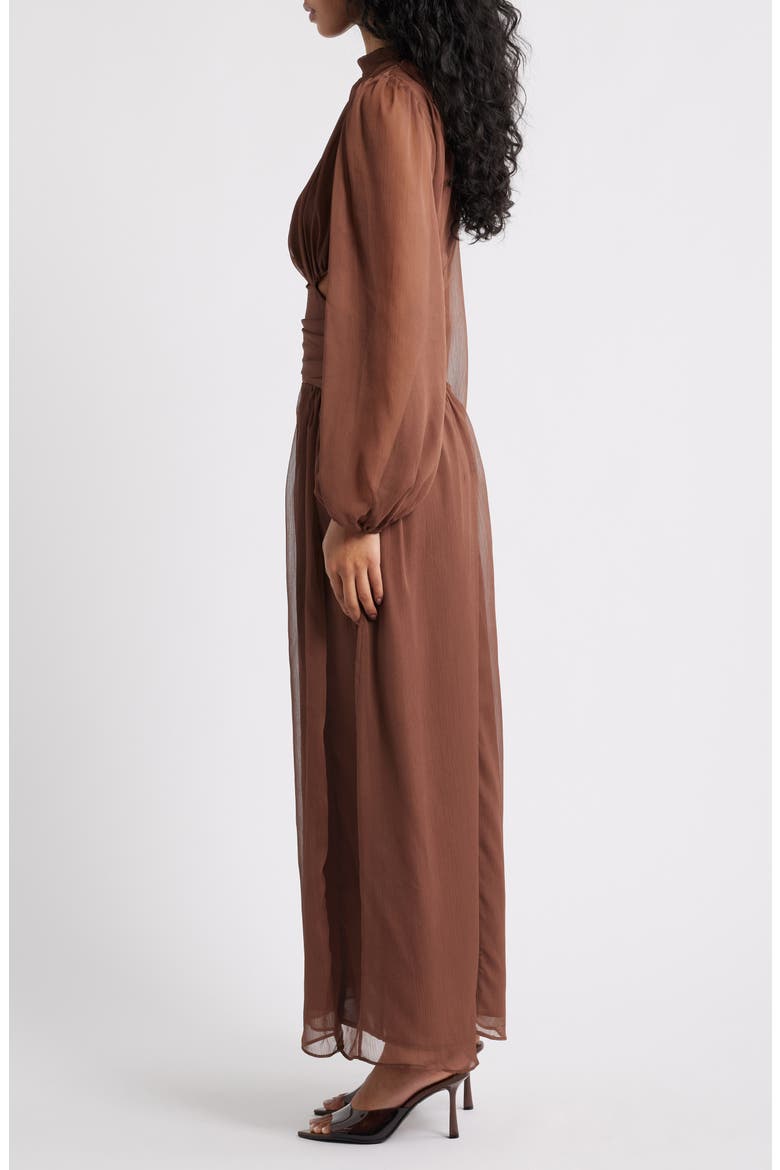 Neveah Long Sleeve Maxi Dress, Alternate, color, CHOCOLATE
