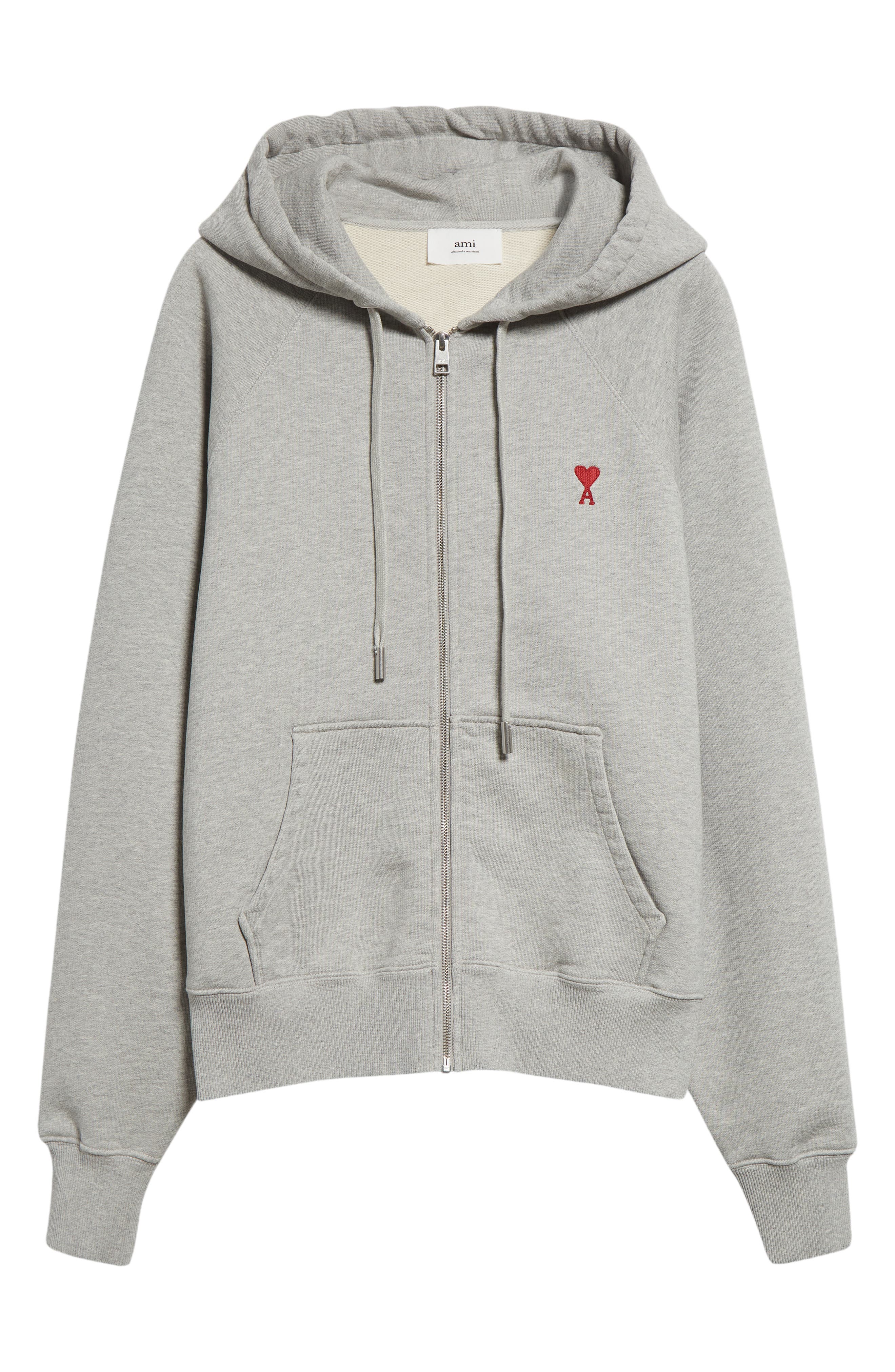 Ami様 AMI PARIS Ami de Coeur Logo Embroidered Zip Hoodie (Men) | Nordstrom