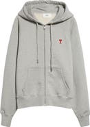 AMI PARIS Ami de Coeur Logo Embroidered Zip Hoodie