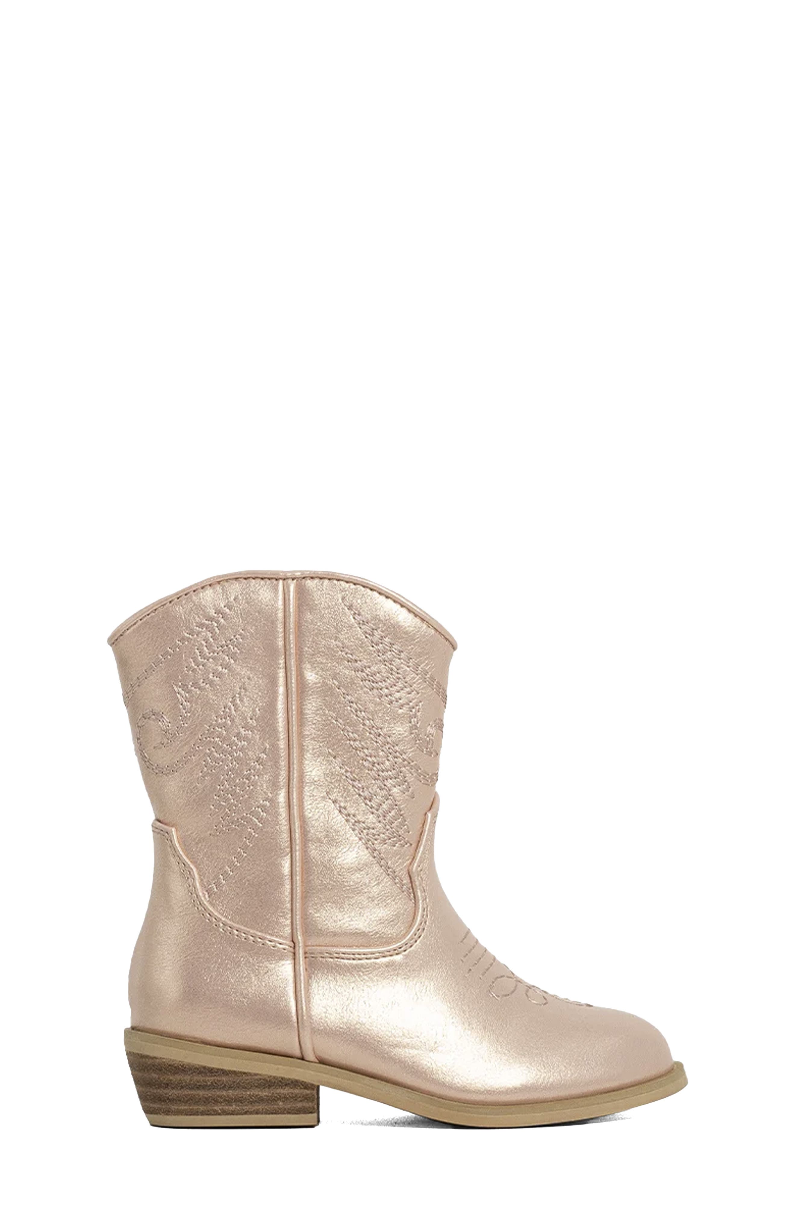 Kids' Zahara Western Boot, Alternate, color, ROSE GOLD