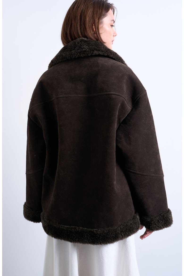 Faux Fur Oversize Jacket, Alternate, color, BROWN