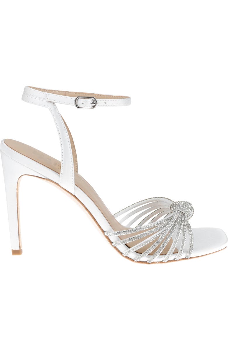 HARLO Australia Giselle - Satin & Crystal Strappy Bridal Stiletto, Main, color, Soft White Satin