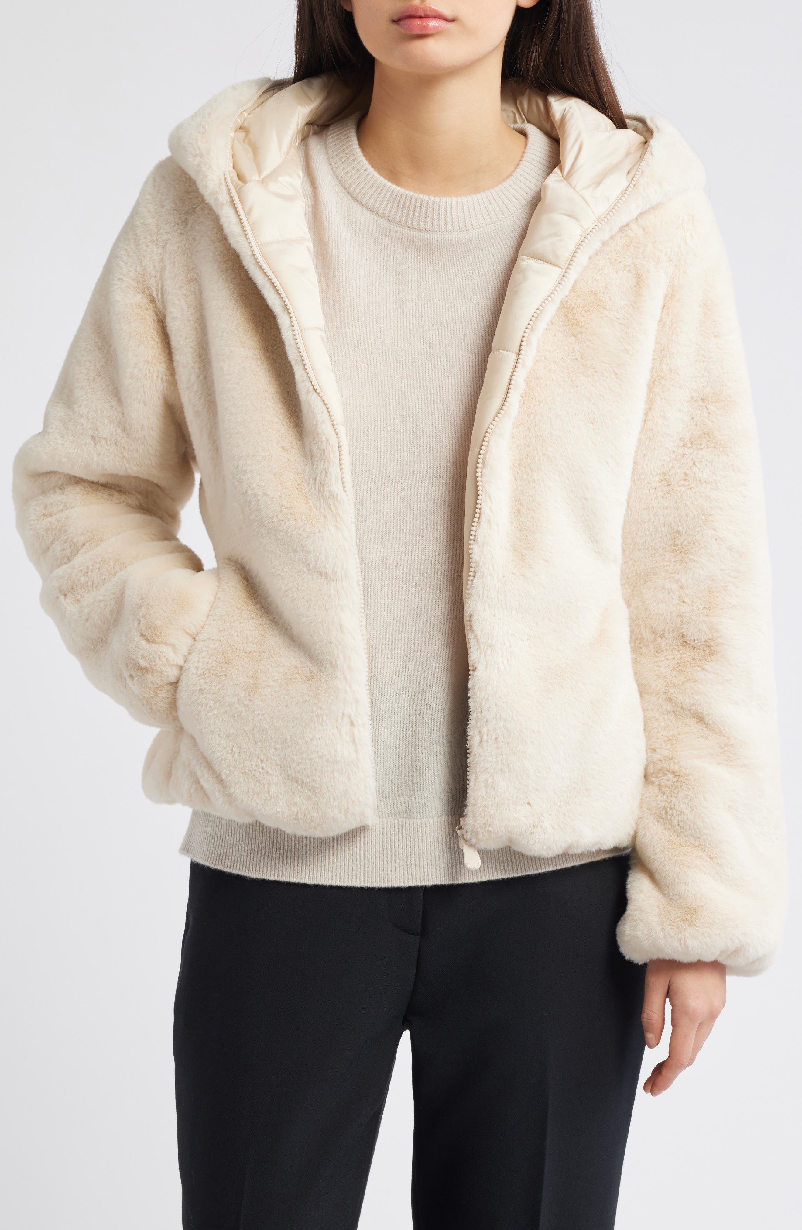 Save The Duck Laila Faux Fur Reversible Water Repellent Puffer