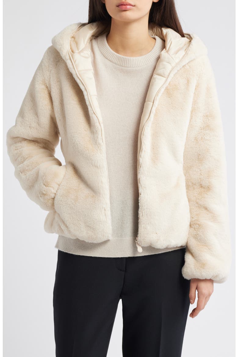 Laila Faux Fur Reversible Water Repellent Puffer Jacket, Alternate, color, SHORE BEIGE