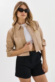 LAMARQUE Carolina | Leather Ruffle Sleeve Jacket
