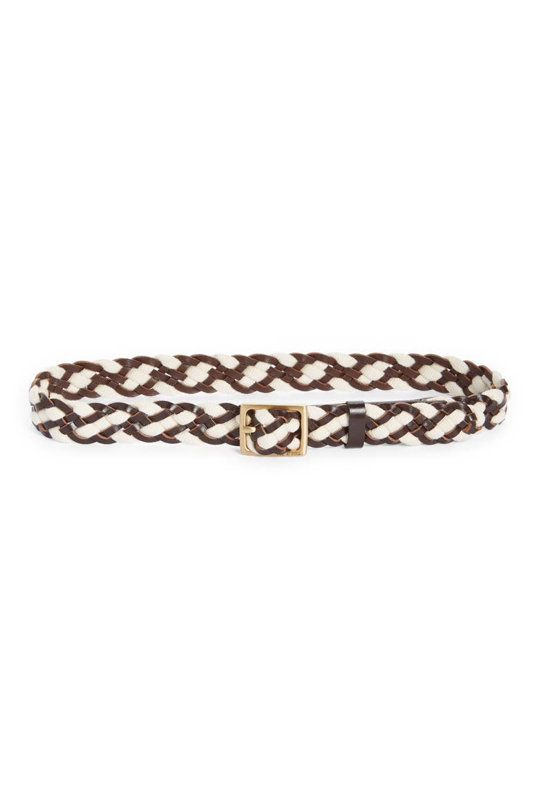 Small Woven Boyfriend Belt, Main, color, REDWOOD
