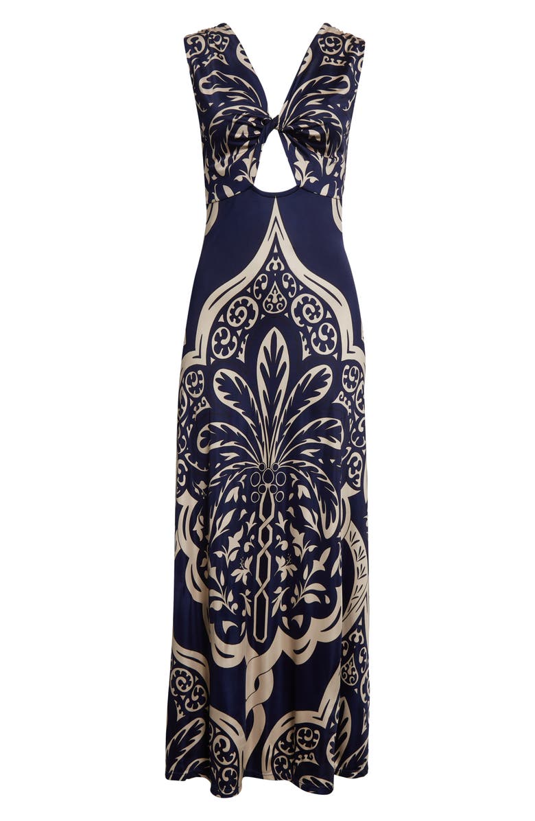 Johanna Ortiz Voyage Reversible Jersey Maxi Dress, Alternate, color, Palma Sevillana Navy/ Ecru