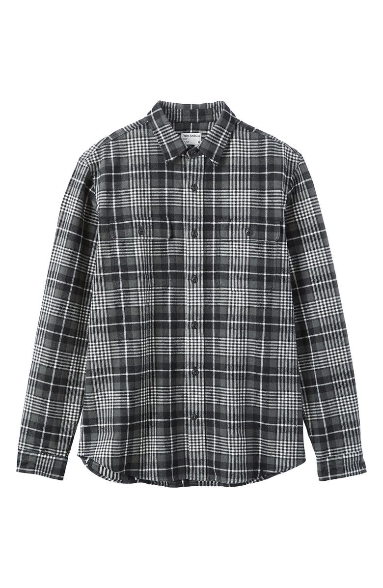 Frank And Oak Kapok Plaid Flannel Button-Up Overshirt, Alternate, color, 
