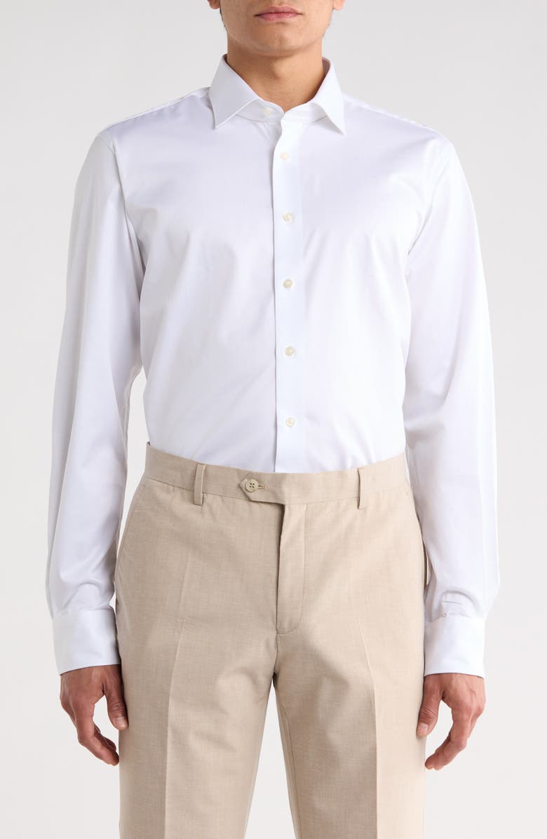 Emanuel Berg Traveller Classic Fit Dress Shirt, Main, color, White