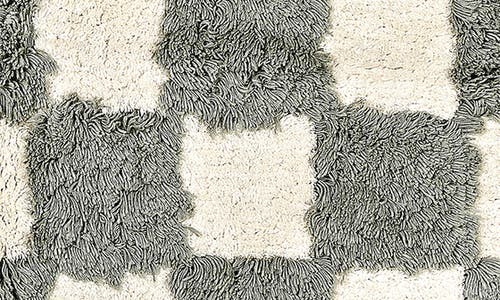 Mackenzie-childs Mackenzie Childs Checkerboard Grey Bath Rug In Gray