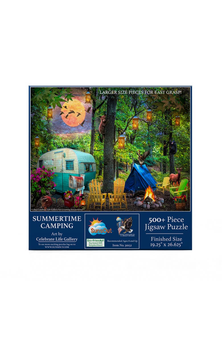 Sunsout Summertime Camping 500 piece Jigsaw Puzzle for Adults Large Pieces, Alternate, color, Multicolor