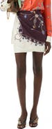 Versace Stolen Jewels Trompe l'Oeil Print Silk Twill Skirt
