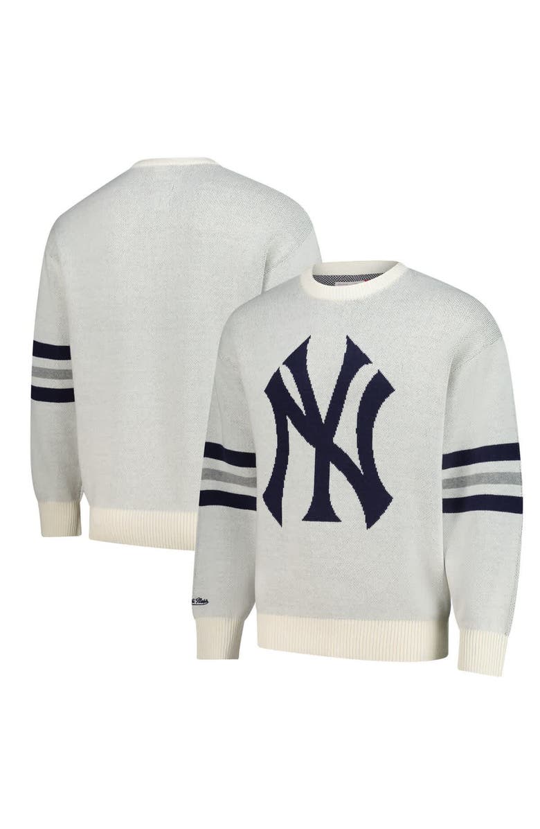 Mitchell & Ness Men's Mitchell & Ness Cream New York Yankees Retro Pullover Sweater, Alternate, color, Cream