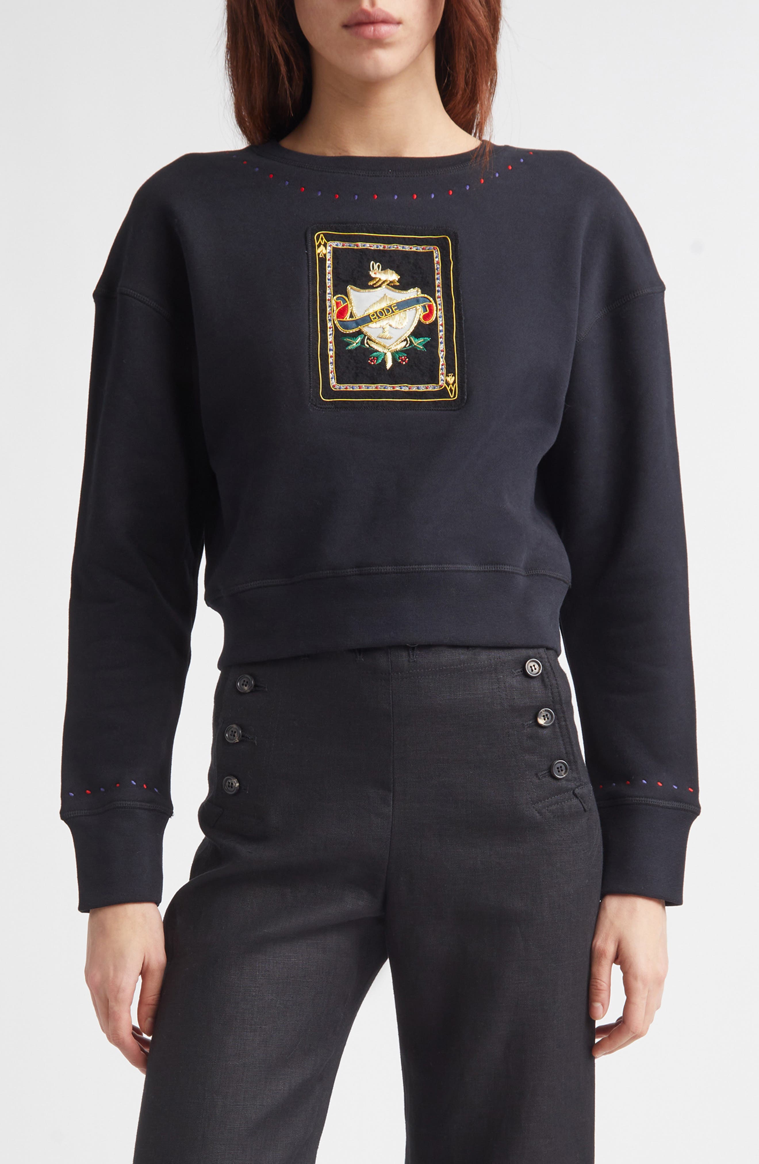 Bullion Card Cotton Graphic Sweatshirt