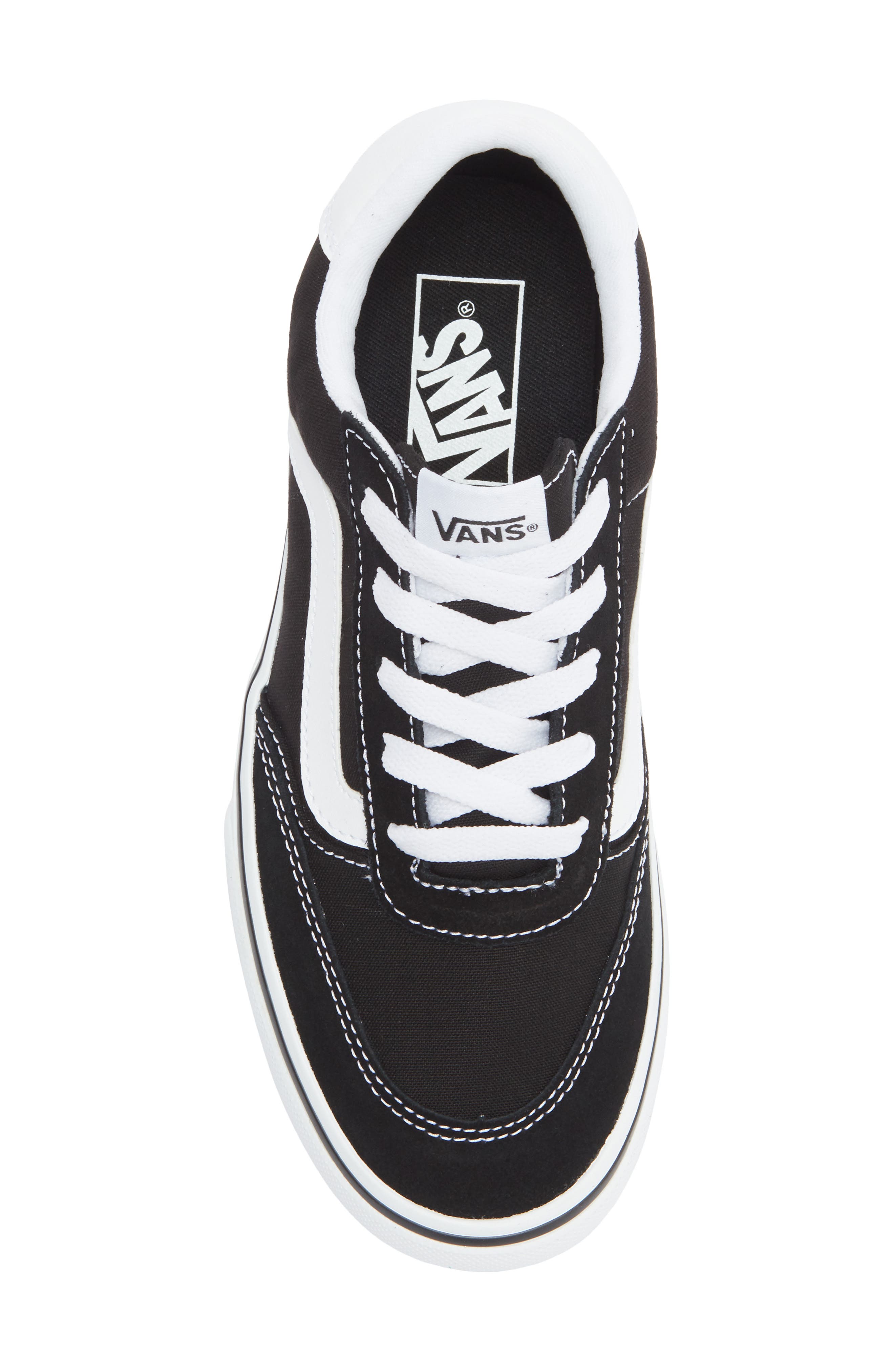 Vans Brooklyn Low Top Platform Sneaker, Alternate, color, Suede/Canvas Black/White