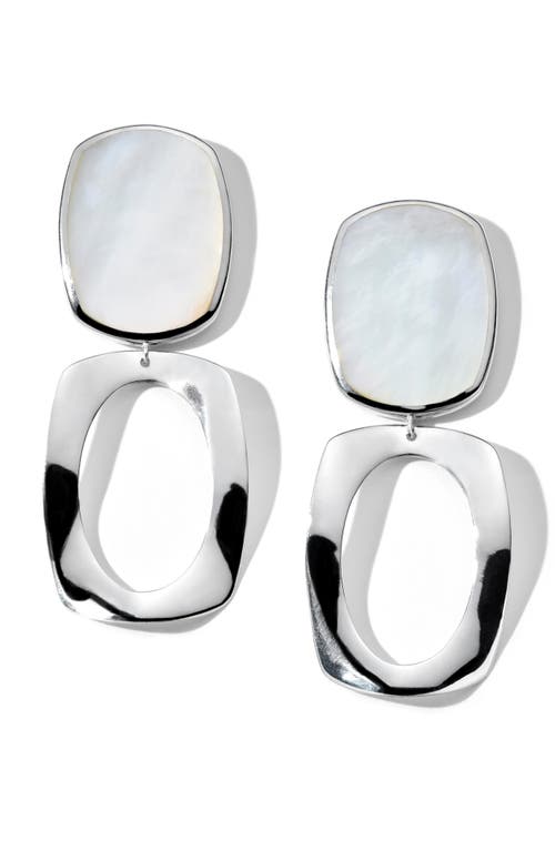 Ippolita Sterling Silver Rock Candy Mother Of Pearl Long Oval & Large Frame Drop Earrings In Silver/mother Of Pearl
