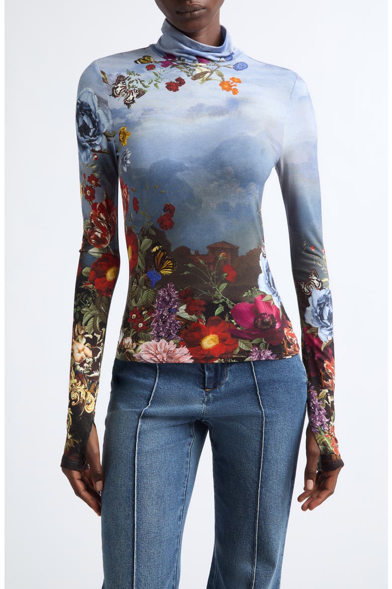 Delaina Turtleneck Top, Main, color, ALPINE DAWN