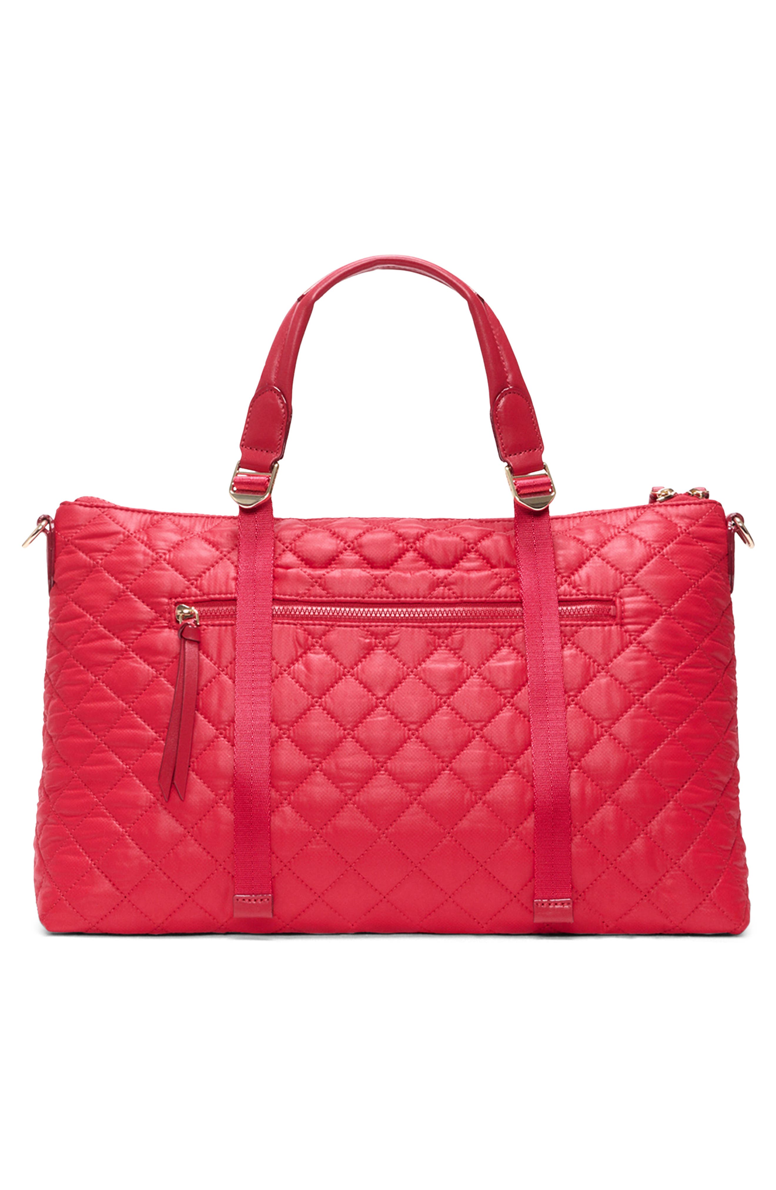 Medium Park Quilted Nylon Satchel, Alternate, color, APPLE