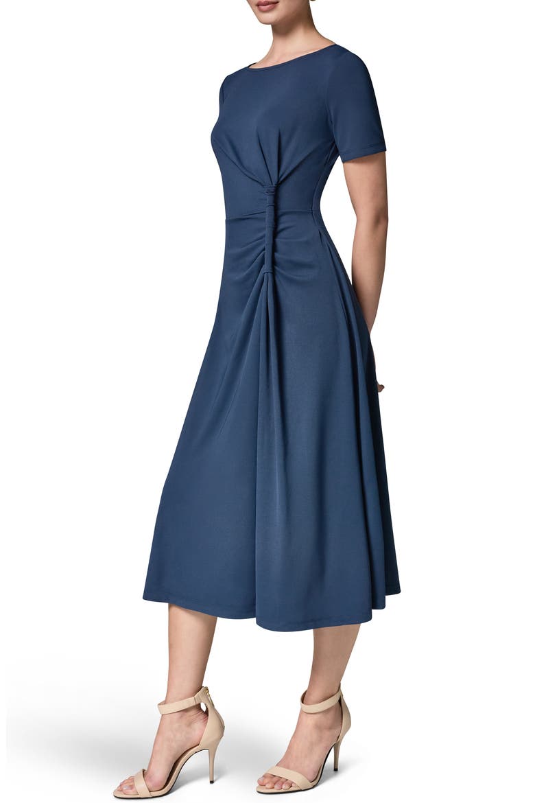 Side Ruched Jersey Midi Dress, Alternate, color, NIGHT SKY