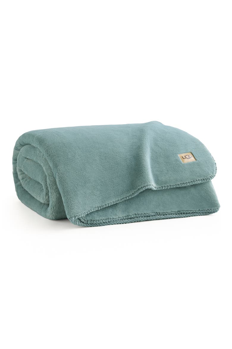 Sage Plush Throw Blanket, Main, color, SIDEWALK