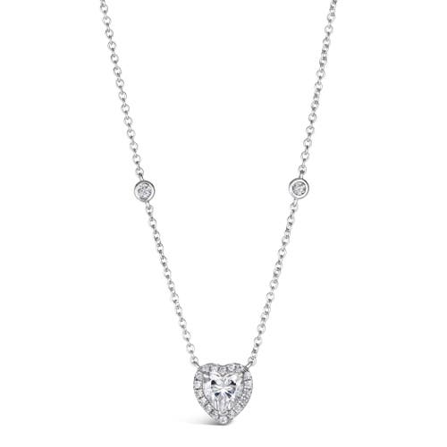 Anna Zuckerman Diamond Crystalline 3 Carat Heart Necklace In White Diamond Crystalline