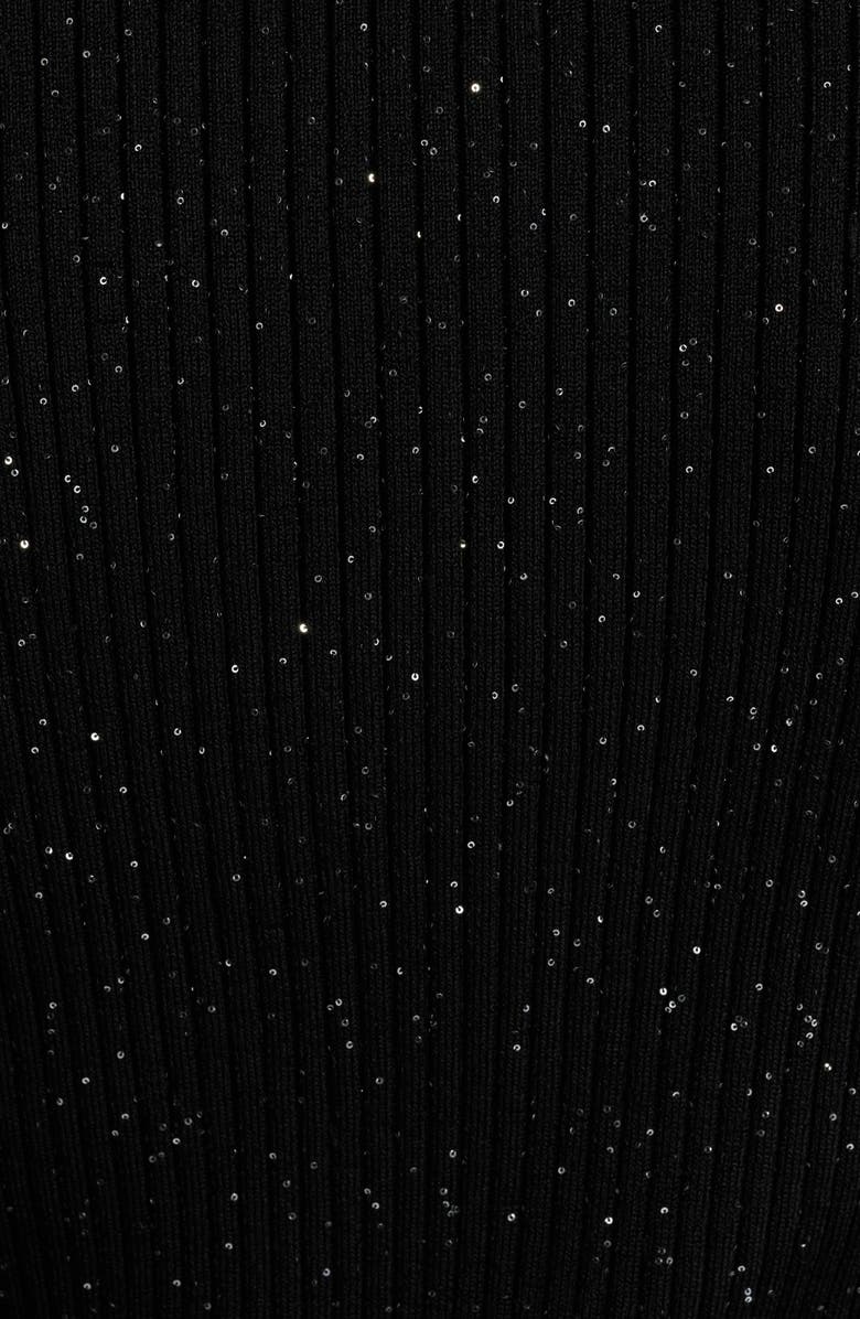 BOSS Ferim Sparkle Sweetheart Neck Rib Top, Alternate, color, Black