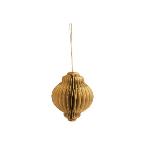 Honeycomb Paper Ochre Christmas Tree Ornament