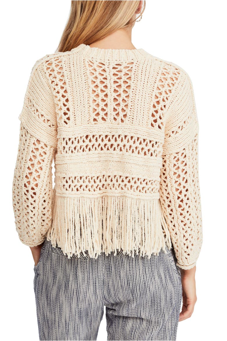 Higher Love Crochet Sweater, Alternate, color, CREAM